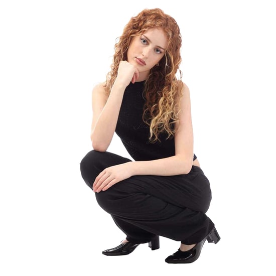 Boss Dames/Dames Fassie Gehaakte Top (Zwart) - Image 1