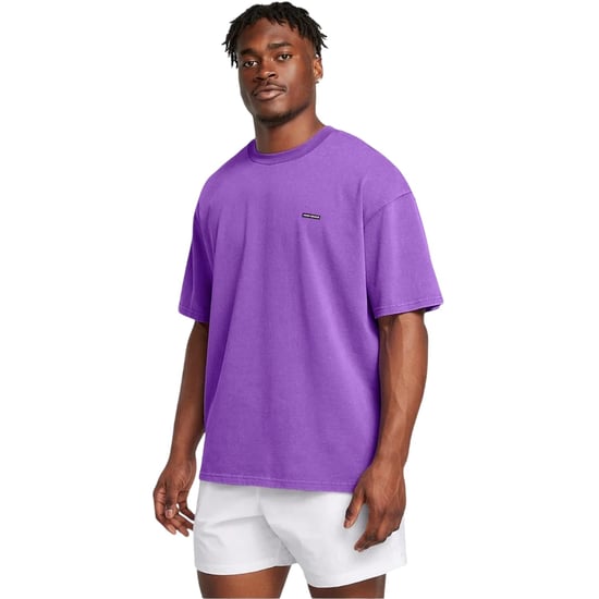 Under Armour Heren Gewassen Logo Oversized T-shirt (Paars) - Image 1