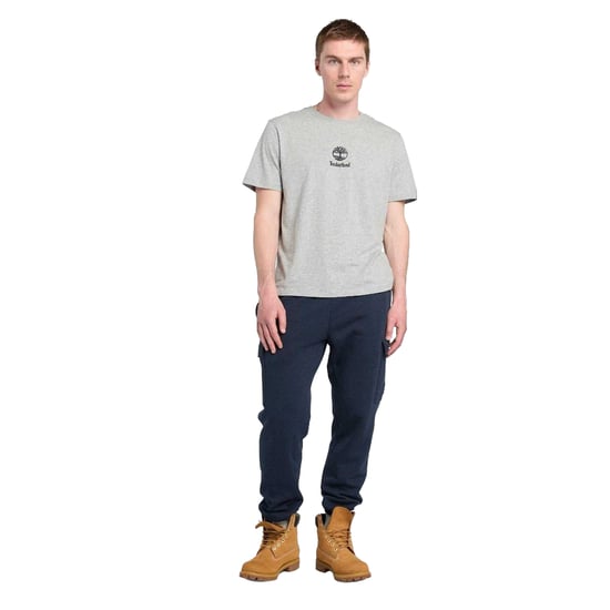 Timberland Heren Logo Stack T-Shirt (Grijs) - Image 4
