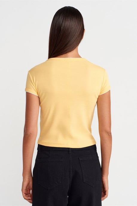 Dames Slim Fit Katoenen Cropped T-Shirt - Image 2