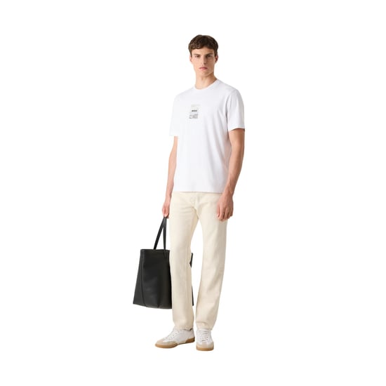 Boss Heren Fotoprint Relaxed Fit T-Shirt (Wit) - Image 3