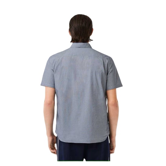 Lacoste Heren Regular Overhemd met Korte Mouwen (Wit/Zwaar Blauw) - Image 2