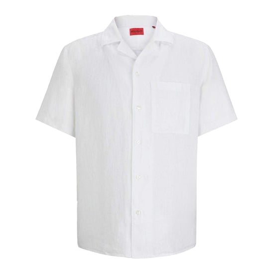 Hugo Heren Linnen Casual Overhemd (Wit) - Image 1