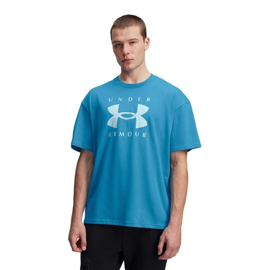Under Armour Heren Logo Zwaargewicht Los T-shirt (Blauw) - Image 1