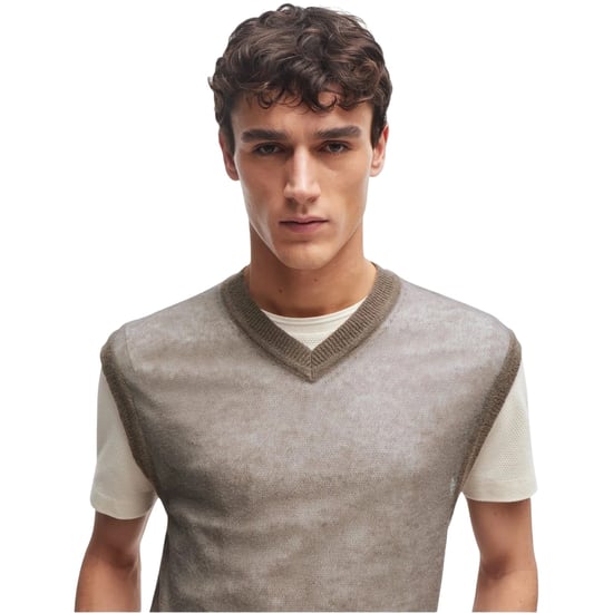 Boss Heren Lucid Crew Hals T-shirt (Beige) - Image 4