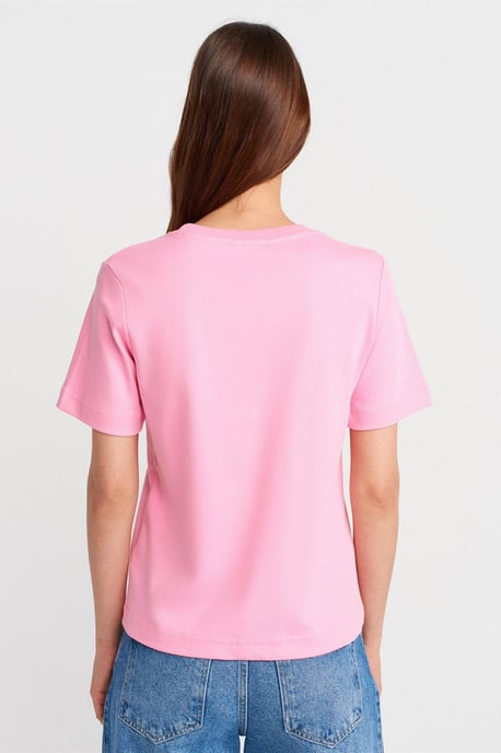 Dames Katoenen Crew Neck T-Shirt - Image 2