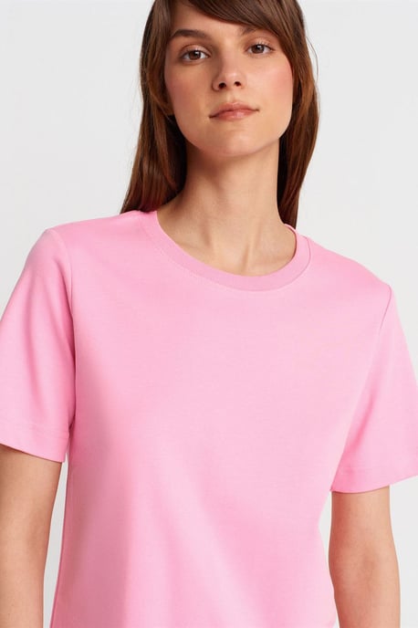 Dames Katoenen Crew Neck T-Shirt - Image 3