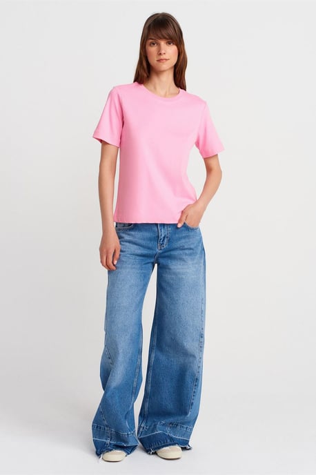 Dames Katoenen Crew Neck T-Shirt - Image 4