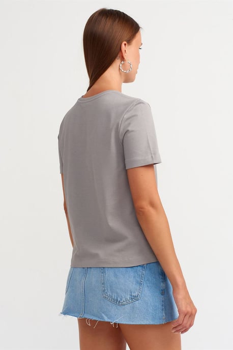 Dames Katoenen Crew Neck T-Shirt - Image 2