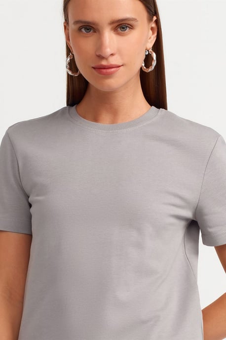 Dames Katoenen Crew Neck T-Shirt - Image 4
