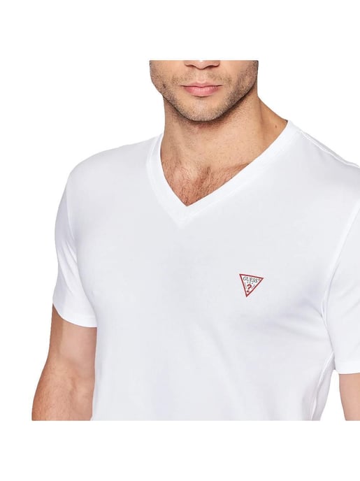 Guess heren T-shirt met klassiek rood logo in de vorm van een driehoek. - Image 2