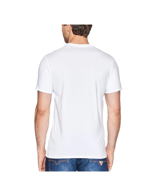 Guess heren T-shirt met klassiek rood logo in de vorm van een driehoek. - Image 3