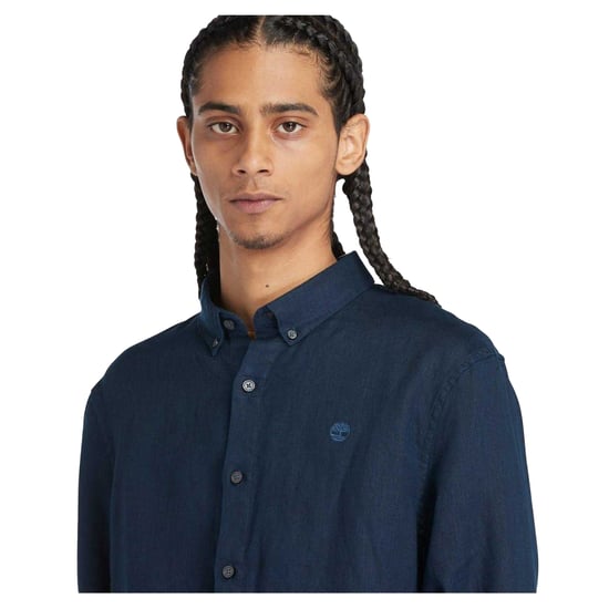 Timberland Heren Linnen Relaxed Fit Overhemd (Donkere saffier) - Image 4