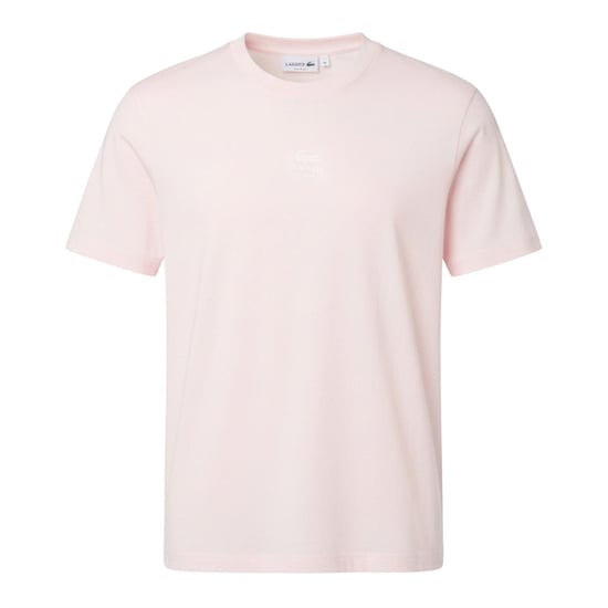 Lacoste Katoenen uniseks T-shirt met opdruk Jersey (Roze) - Image 1