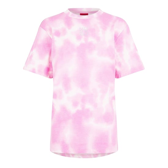 Hugo T-shirt met ronde hals en tie-dye-print voor dames (Medium Roze) - Image 2