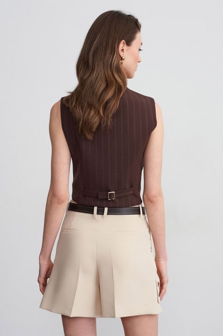 Hoogwaardige Tailored Crepe Shorts met Ceintuur - Image 2