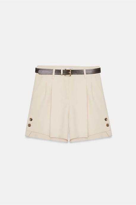Hoogwaardige Tailored Crepe Shorts met Ceintuur - Image 5