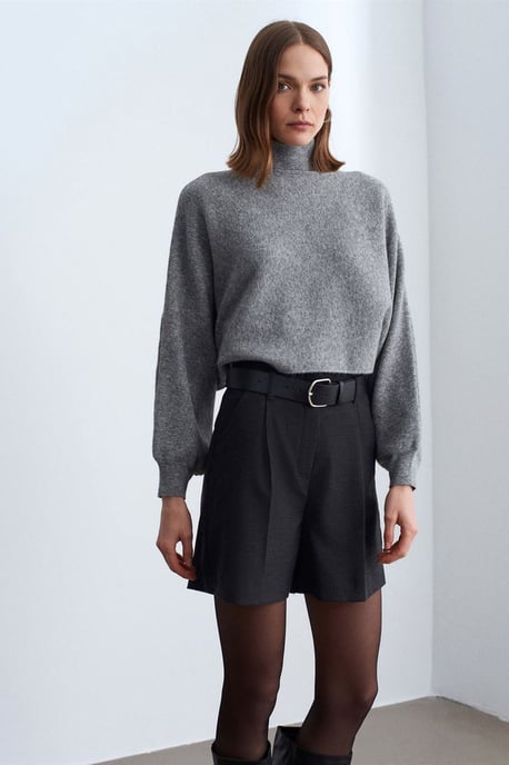 Hoge Taille Met Ceintuur Wijde Pantalon Korte Broek - Image 3