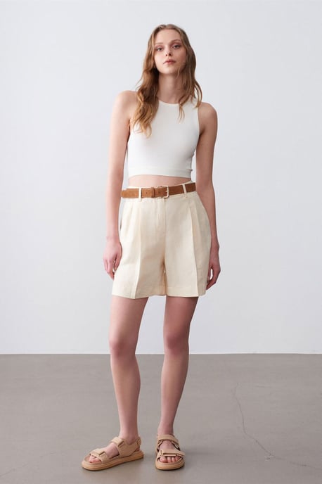 Hoge Taille Wijde Pantalon Shorts - Image 1