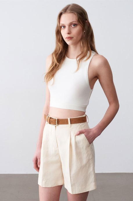 Hoge Taille Wijde Pantalon Shorts - Image 4
