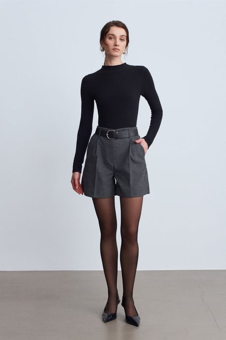Hoog-Waist Broek met Ceintuur en Wijde Pijpen - Image 1