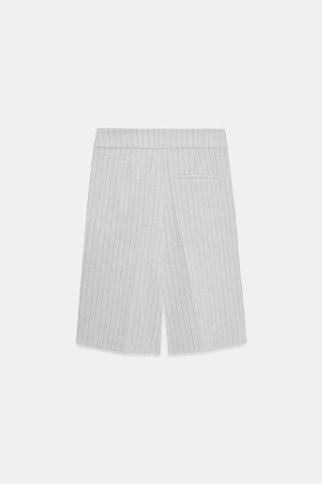 Hoge Taille Gestreepte Tailored Shorts Met Riem - Image 6