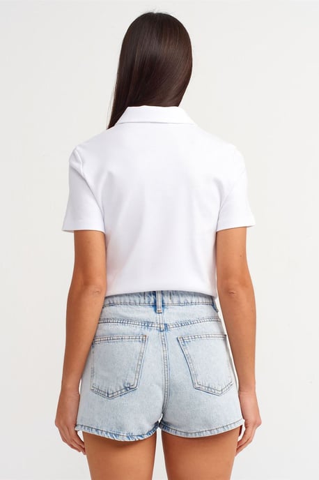 Hoge Taille Katoenen Denim Mom Shorts - Image 2