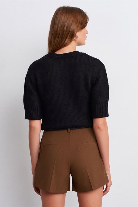 Hoog-Waisted Crêpe Tailored Shorts - Image 2