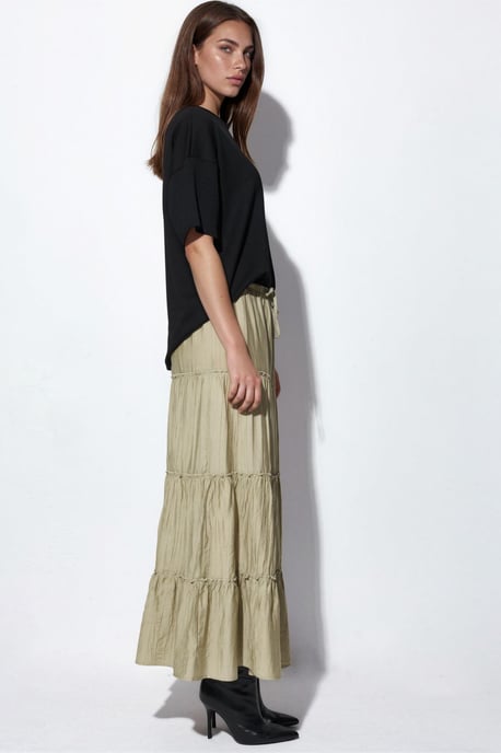 Hooggewaisted Textured A-Line Maxi Rok - Image 4