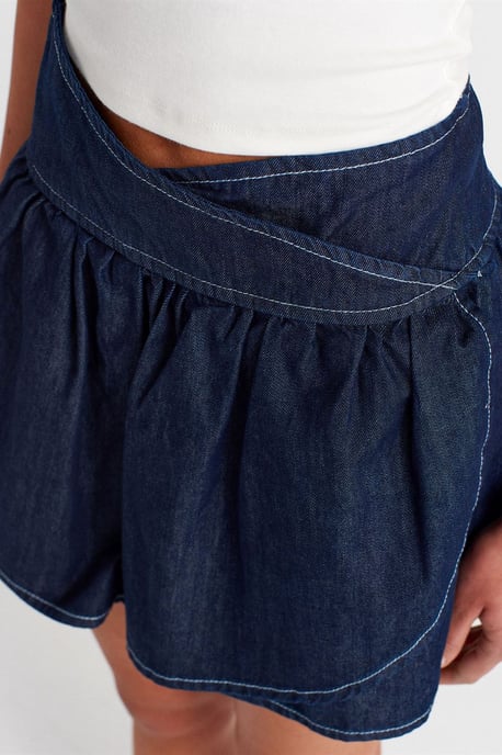 Hoge Taille Denim Mini Skater Rok - Image 3