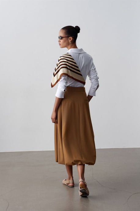 Hoog-was taille riem midi ballonrok - Image 2