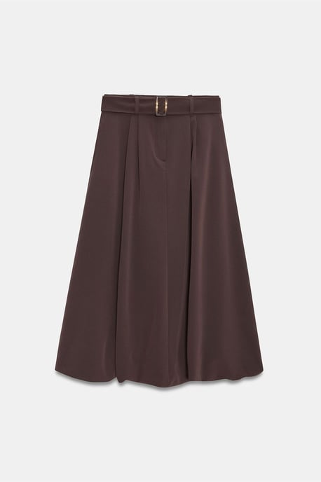 Hoge taille riem midi ballon rok - Image 5