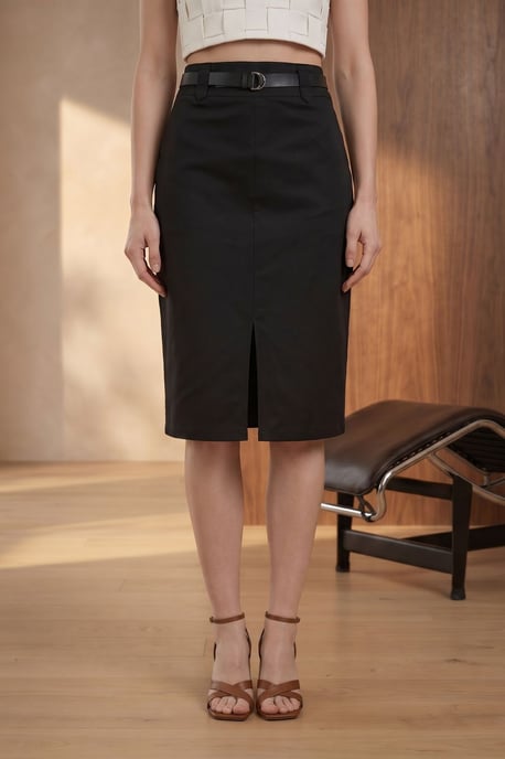 Hoge Taille Midi Pantalonrok met Splits - Image 2