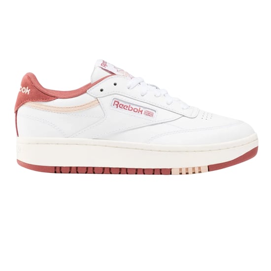 Reebok Dames/Dames Club C Leren Platform Trainers (Wit/Roze) - Image 1