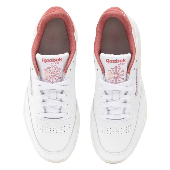 Reebok Dames/Dames Club C Leren Platform Trainers (Wit/Roze) - Image 3
