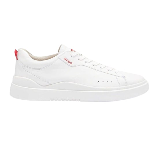 Hugo Boss Heren Tenn Leren Platte Trainers (Wit) - Image 1