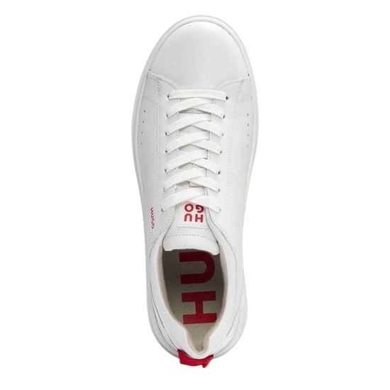 Hugo Boss Heren Tenn Leren Platte Trainers (Wit) - Image 3