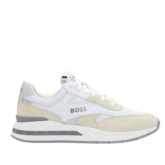 Boss Heren Kurt Leren Hardlooptrainers (Wit) - Image 1