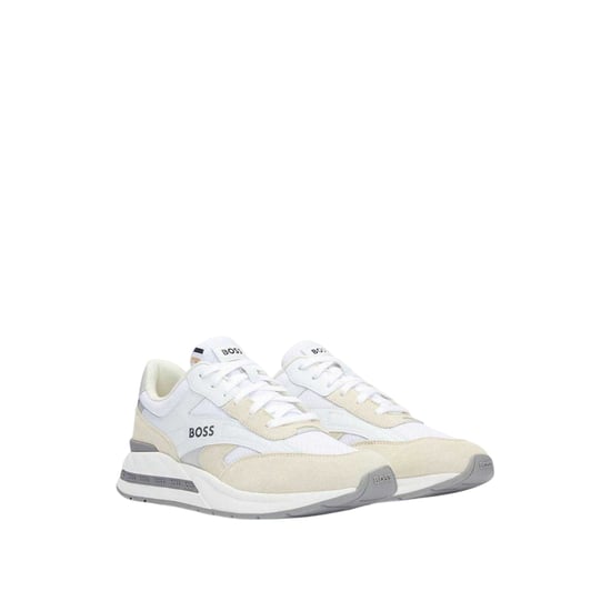 Boss Heren Kurt Leren Hardlooptrainers (Wit) - Image 5