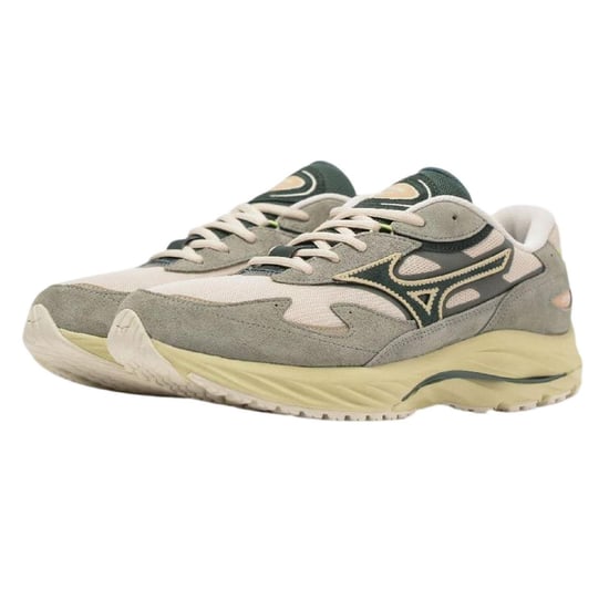 Mizuno Heren Wave Rider Beta Sportstyle Suede Trainers (Wit, Groen) - Image 3