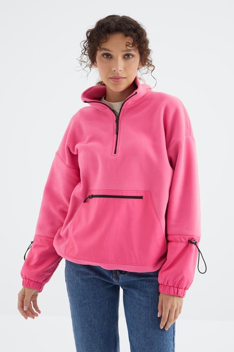 Overmaatse Pluche Half-Zip Sweatshirt - Image 5
