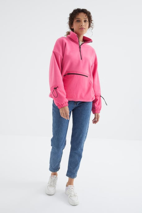 Overmaatse Pluche Half-Zip Sweatshirt - Image 6