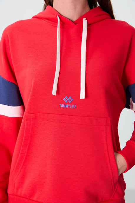 Overmaatse Kleurblok Hoodie met Zak - Image 2