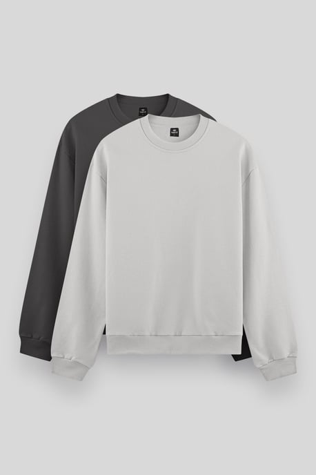 Heren Effen Rundhals Sweatshirt - Image 1