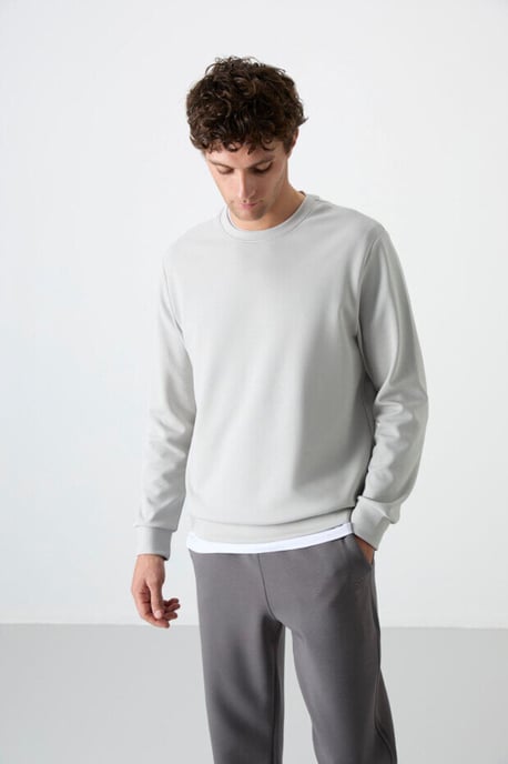 Heren Effen Rundhals Sweatshirt - Image 3