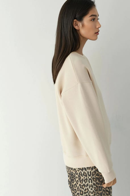Comfort Dierenpatroon Geborduurde Verhoogde Ronde Hals Sweater - Image 3