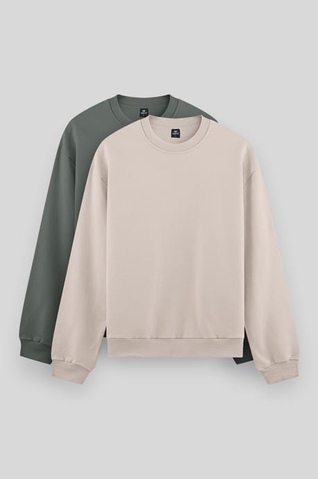 Heren Effen Rundhals Sweatshirt - Image 1