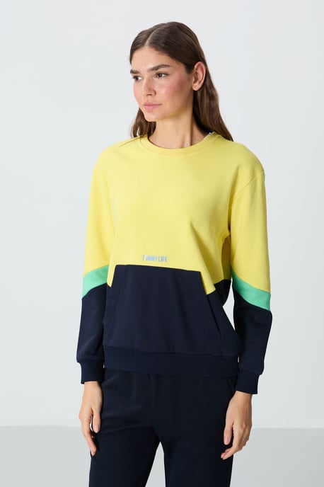 Overmaat Color-Blocked Crewneck Sweatshirt - Image 3