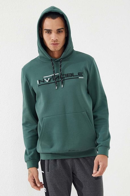 Heren Geprinte Hooded Sweatshirt Met Zak - Image 1