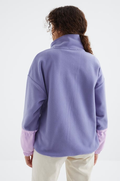 Oversized Pluche Halve Rits Sweatshirt - Image 6